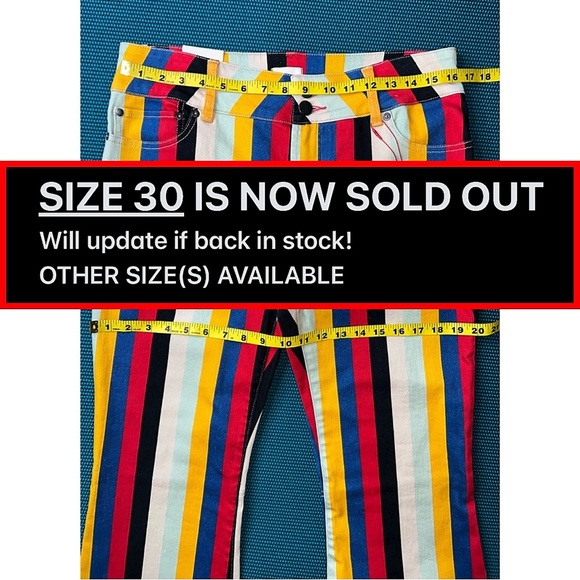 Alice + Olivia Stacey Low Rise Boheme Stripe Bell Jeans